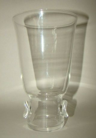 Vintage Steuben Glass Vase Mid - Century Mod With Pouch 7 5/8 "