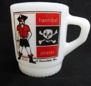 Vintage Pirate Skull & Crossbones Pride Of Hannibal,  Mo Fire King Mug Nm