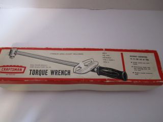 Craftsman Vintage Torque Wrench Dual Range Scale W Spec Chart 0 - 600 In/lb