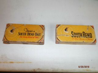 Two Vintage South Bend Bait Co.  Fishing Lures In The Boxes (bass Oreno)