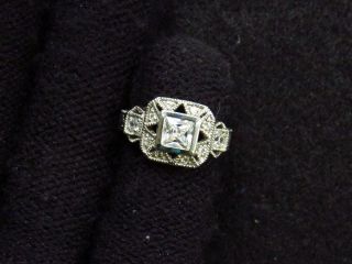 Vintage.  925 Sterling Ring Cz Art Deco 6.  2g Sz - 6.  5