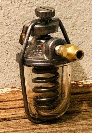 Vintage Fuel Filter,  Glass Bowl Sight Glass,  Steampunk Lamp Part,  Antique Carter