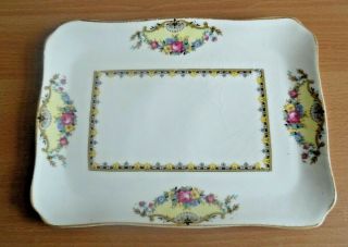 Vintage Myott England Sandwich Tray.  Floral
