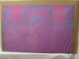 Psycho Sun Black Light Psychedelic Vintage Poster Garage 1970 