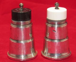 Vintage Frank M.  Whiting Sterling Silver Art Deco Skyscraper Salt Pepper Shakers