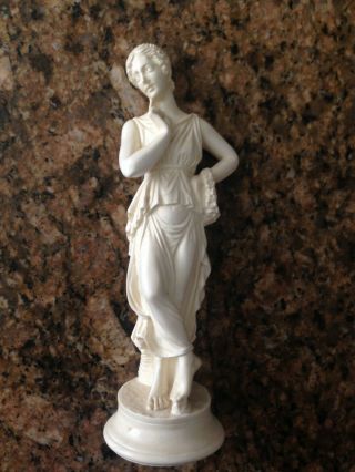 Vintage Resin Woman Greek Roman Figure Statue 2.  5 " Base 9 " High