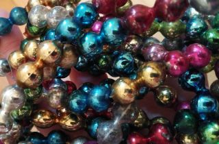 Vintage Mercury Glass Garland Multi Color Mercury Beads 100 " Long
