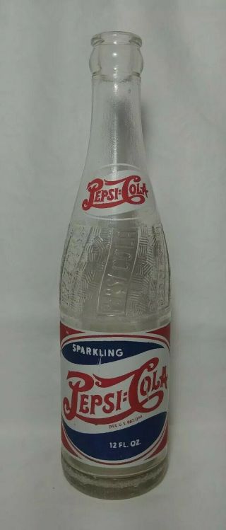Vintage 1946 Pepsi - Cola (acl) Double Dot (pepsi:cola),  Glass Bottle Great Cond.