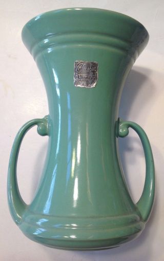 Vintage Abingdon Vase Usa Pottery Green 152 Art Deco