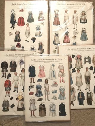Vintage Paper Dolls 5 Lettie Lane’s Around The World Party By Sheila Young Uncut