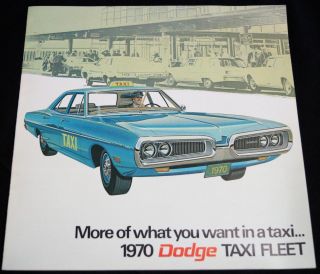 1970 Dodge Taxi Fleet Car Advertising Sales Brochure Vintage Coronet Polara