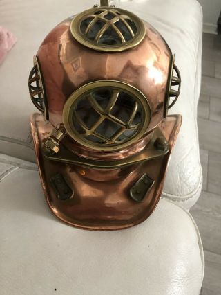 Ornament Vintage Copper & Brass Deep Sea Divers Helmet Display Model