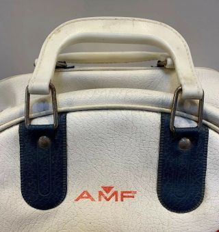 Vintage AMF Brunswick Bowling Ball Bag Carrier Craft Purse Steampunk Case Vinyl 2