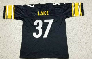 Vtg Carnell Lake 37 Pittsburgh Steelers NFL Starter Football Jersey Adult 48 L 3