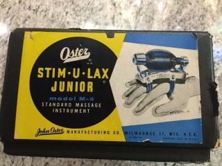 Vintage Oster Stim - U - Lax Junior M - 4 Massage Vibrator Includes Instructions & Box