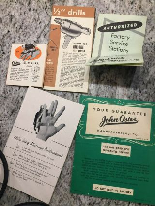 Vintage Oster Stim - U - Lax Junior M - 4 Massage Vibrator Includes Instructions & Box 5