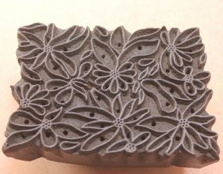 Vintage Traditional Hand Carved Wooden Textile/fabric/wallpaper Print Block 046