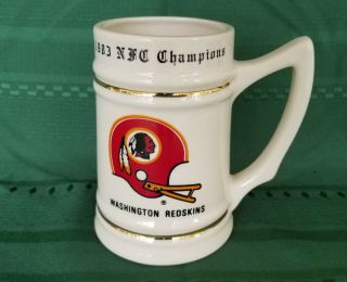 Vintage 1983 Washington Redskins Nfc Champions Stein Mug Bowl Xviii