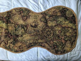 Vintage Tapestry Old World Map Tapestry Table Runner 8 Foot Home Decor