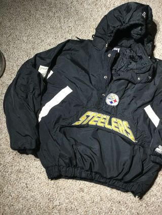 Vintage 90’s Pittsburgh Steelers Pro Line Starter Pullover Jacket Coat SZ Xl 2