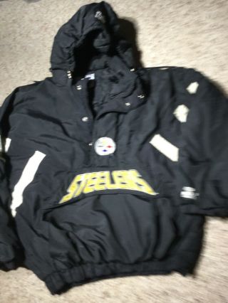 Vintage 90’s Pittsburgh Steelers Pro Line Starter Pullover Jacket Coat SZ Xl 3