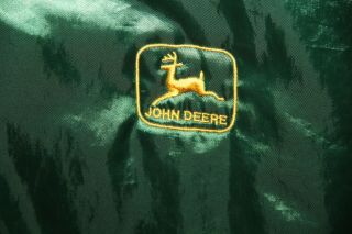 JOHN DEERE Vintage Swingster Satin Jacket Button Men Size XL Green EUC 2