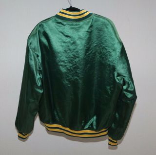 JOHN DEERE Vintage Swingster Satin Jacket Button Men Size XL Green EUC 3