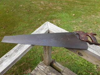 Vintage H Disston & Sons 26 Inch Hand Saw 8 Tpi - Made 1896 - 1917