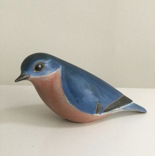 Vintage Andersen Art Pottery Blue Bird Sculpture