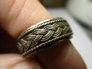 Sterling Silver Vintage Multi Strand Weave Braided Spinner Band Ring Size 6.  25