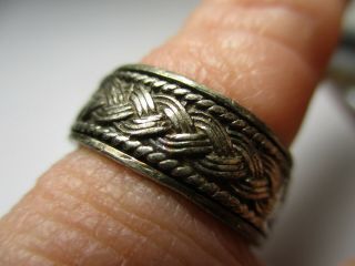 STERLING SILVER VINTAGE MULTI STRAND WEAVE BRAIDED SPINNER BAND RING SIZE 6.  25 3