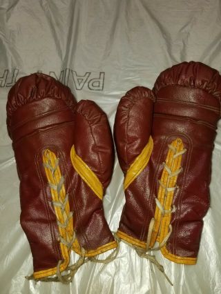 Vintage leather Classic everlast 7 oz gloves 4