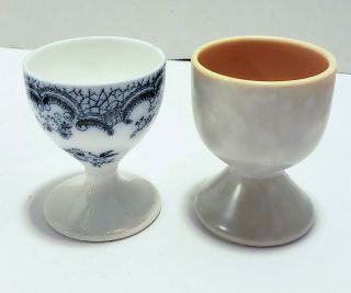 5 Vintage Egg Cups Hand Painted,  Poole,  Denmark Lone 3