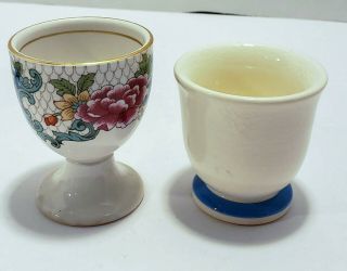 5 Vintage Egg Cups Hand Painted,  Poole,  Denmark Lone 5