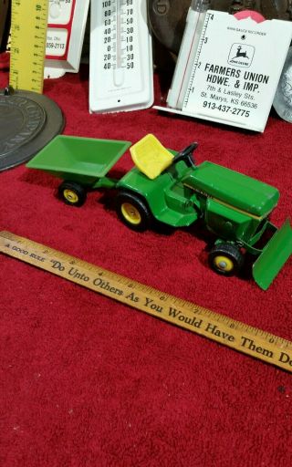 Ertl John Deere Lawn And Garden Tractor Blade And Trailer - Vintage Farm Toy