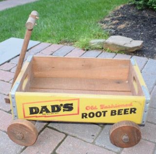 Vintage Wood Soda Crate Wagon Dad 