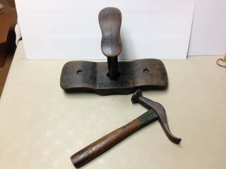Rare Vintage " Popular " Shoe Last For Lap Work & French Style Cobbler Hammer