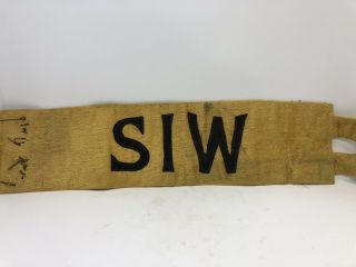 Rare Vintage Wwi U.  S.  Army Self Inflected Wound Siw Armband Mark Of A Coward