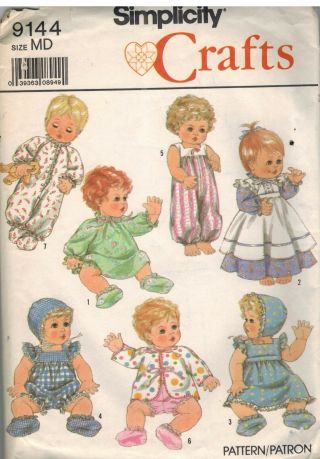 9144 Vintage Simplicity Sewing Pattern Doll Clothes Fits 15 - 16 " Dolls Kimono