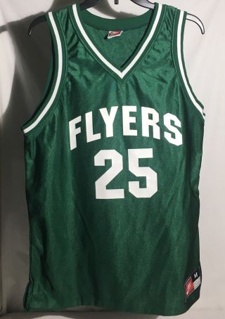 Vintage Nike Men’s Size M Green School Basketball Jersey Flyers 25 Sz Medium