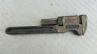Vintage Trimont Trimo Spud 10” Adjustable Pipe Wrench Made In Usa Pat 12 - 19 - 1911
