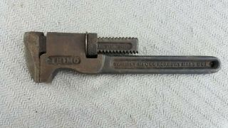Vintage Trimont Trimo Spud 10” Adjustable Pipe Wrench Made in USA Pat 12 - 19 - 1911 2