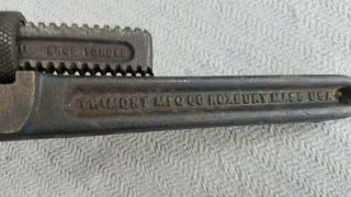 Vintage Trimont Trimo Spud 10” Adjustable Pipe Wrench Made in USA Pat 12 - 19 - 1911 3