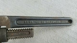 Vintage Trimont Trimo Spud 10” Adjustable Pipe Wrench Made in USA Pat 12 - 19 - 1911 4