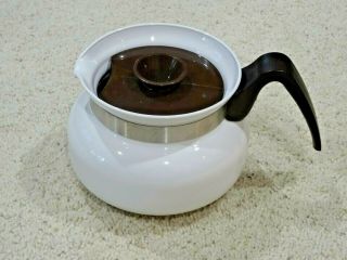 Vintage Corning Ware White Coffee Pot W/ Lid - P - 210 - 10 Cup - Euc