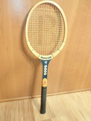 Vintage Bancroft Bjorn Borg Bamboo Tennis Racquet 4 - 1/2” Grip