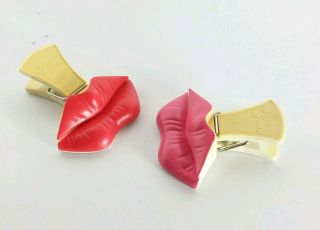 Jokari Bag/chip/snack/note Seal With A Kiss Lips Magnetic Clips Set Vintage 90s