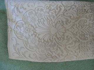 Vintage Quaker Lace Off - White Tablecloth 120 " X 80 "