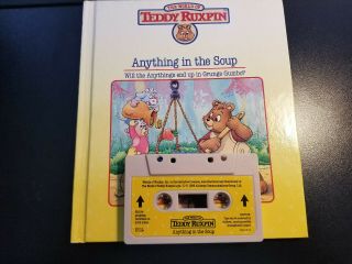 Vintage 1986 Teddy Ruxpin Anything In The Soup Book And Tape