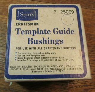 Vintage Sears Craftsman Template Router Guide Bushings 9 - 25069 Steel